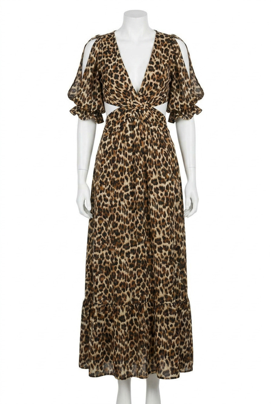 NEW VENTI6 leopard print maxi dress in brown